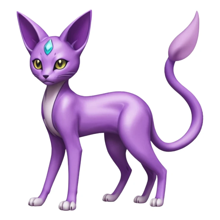 Shiny Espeon-Genesect-Mewtwo-Serval-Fakémon-hybrid-creature (full body)  sticker