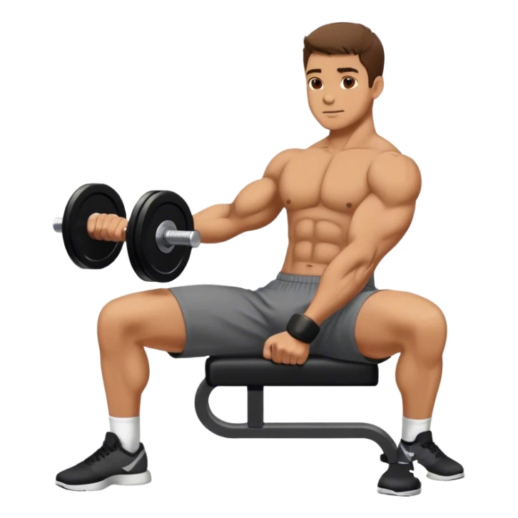 man seated weighted wrist curl sticker