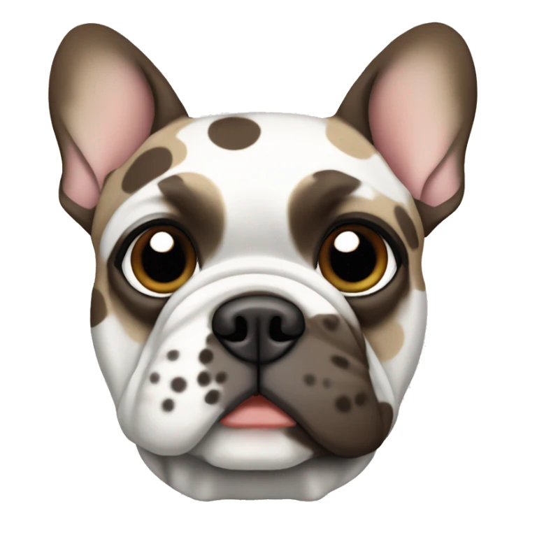 Light grey, tan, white and brown spotted/patch French bulldog sticker