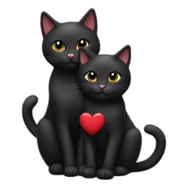 2 black cats in love sticker