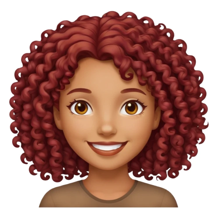 Tan girl with curly burgundy hair  sticker