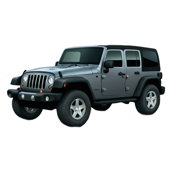 Dark grey 4 door jeep wrangler soft top sticker