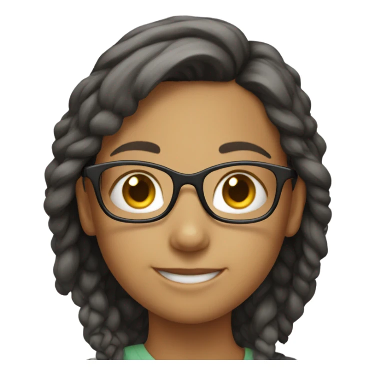 smiling girl with glasses sticker