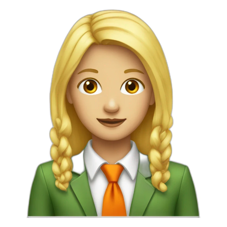 Blonde_girl_in_green_and_orange_tie sticker