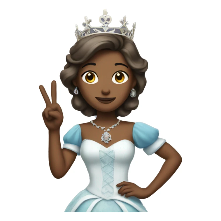 Princess holding a peace sign  sticker