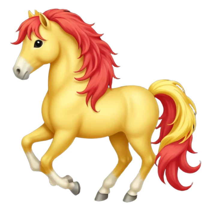 Cavalo vermelho e amarelo pastel sticker