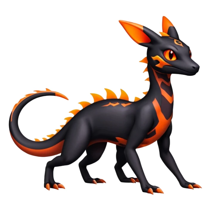 Salazzle-Salandit-Umbreon-Fakémon-hybrid-creature (full body) 4 legs sticker