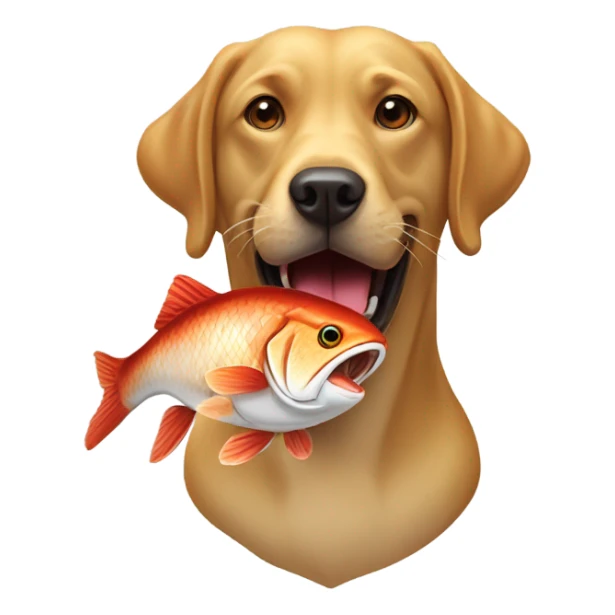 Labrador retriever with redfish in mouth sticker