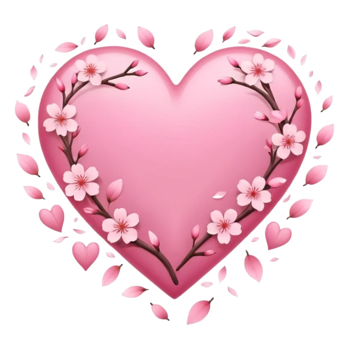 heart with sakura and a gentle breeze sticker