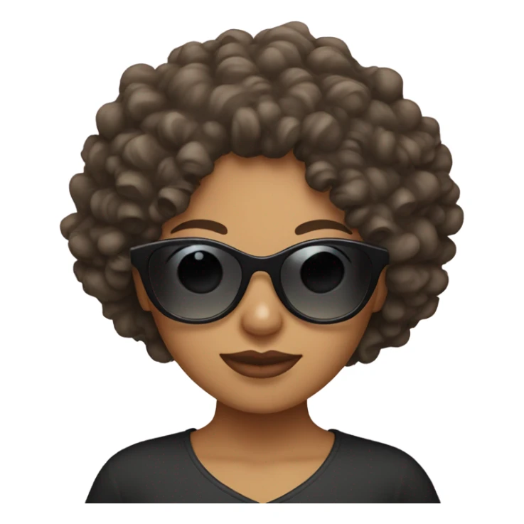 Curly haired girl with sunglasses sticker