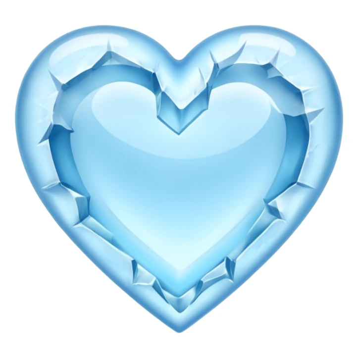 a ice blue heart carved from a glacier sticker