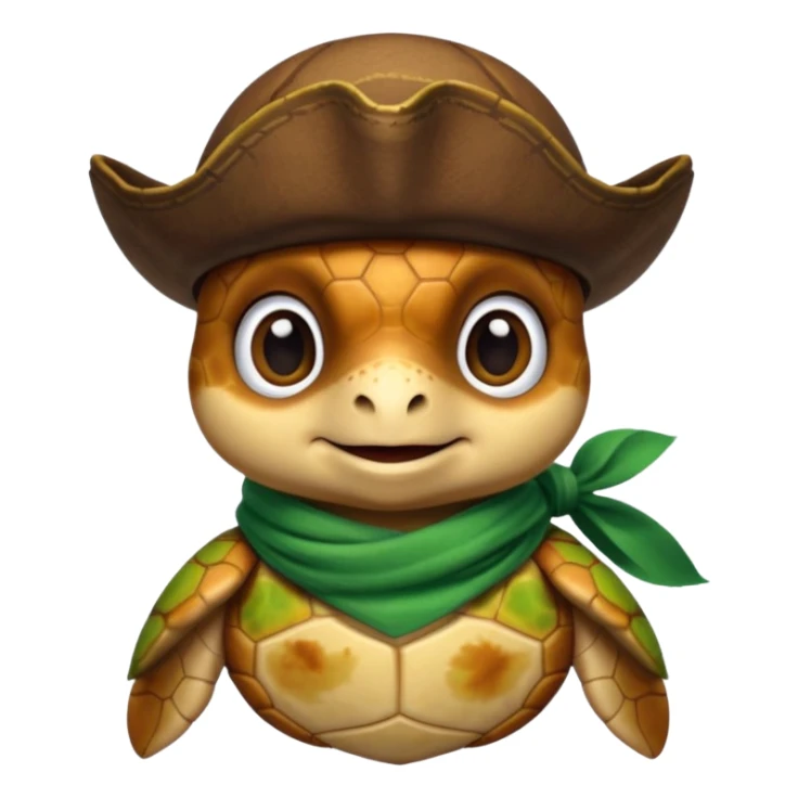 cute sea turtle wearing a gren pirate scarf sticker