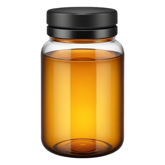Amber glass jar black top sticker