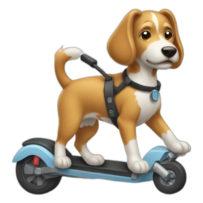 Un chien sur une trottinette électrique sticker