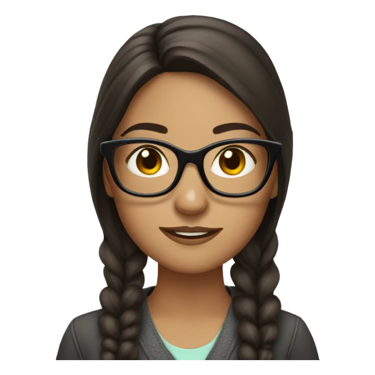 brunette girl with glasses sticker