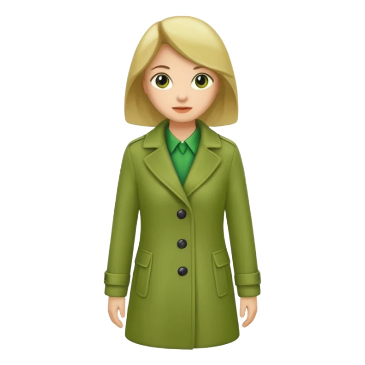 green coat woman sticker