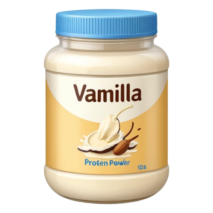vanilla protein powder jar labeled vanilla picture icon sticker
