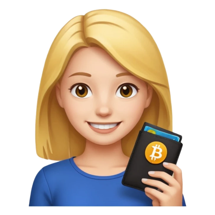 girl with crypto wallet emoji style sticker
