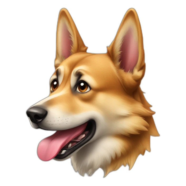 Crazy alsatian with the tongue outside sticker