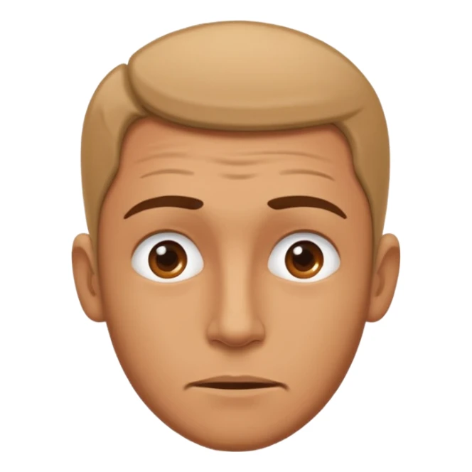 man's head, looking hopeful and searching for a job, expressive face sticker