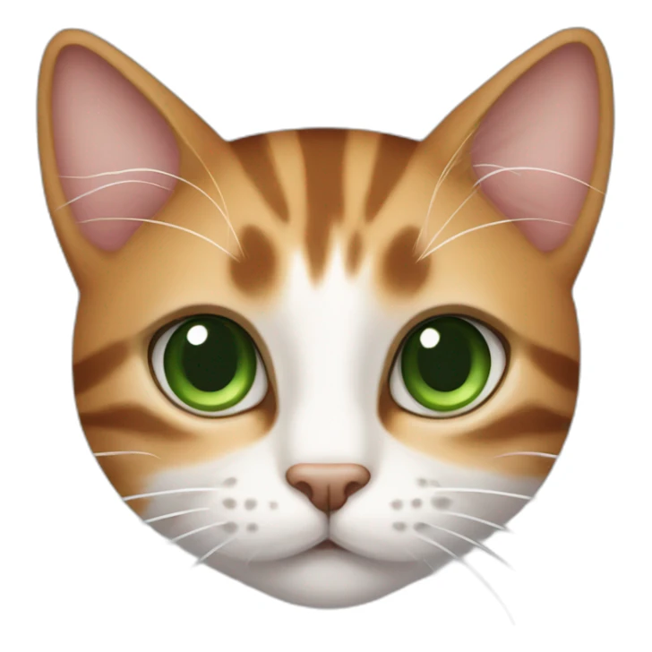 a cinnamon and white striped cat with green eyes sticker