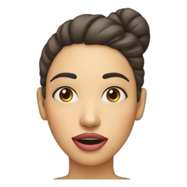 A woman with eye up with tongue stuck out while blushing sticker