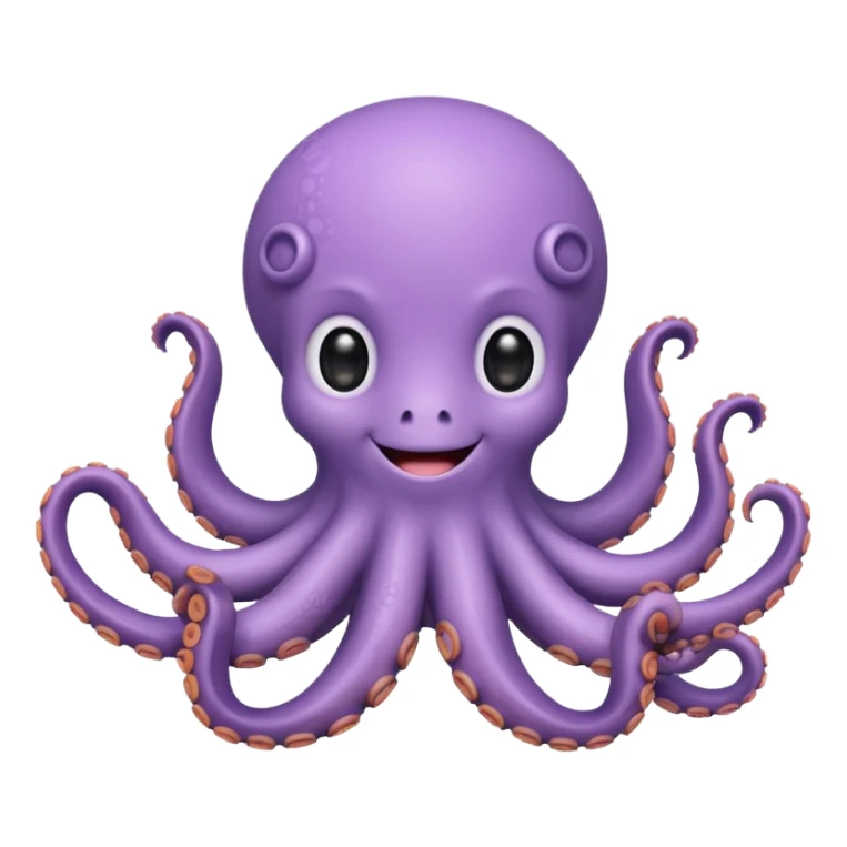 cute octopus with small arms, smiling, pastel colors sticker