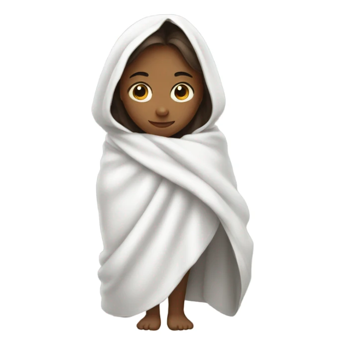 Girl in white blanket  sticker