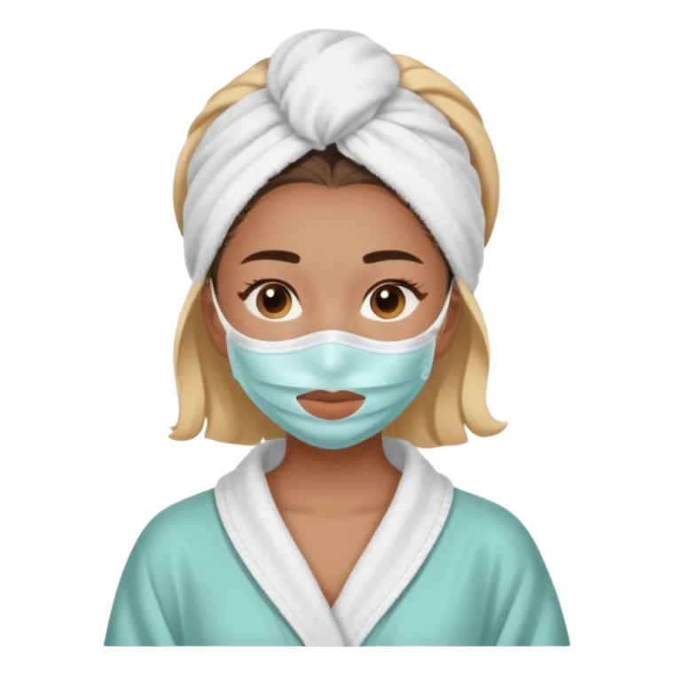 Girl with skin care face mask on and in a robe sticker