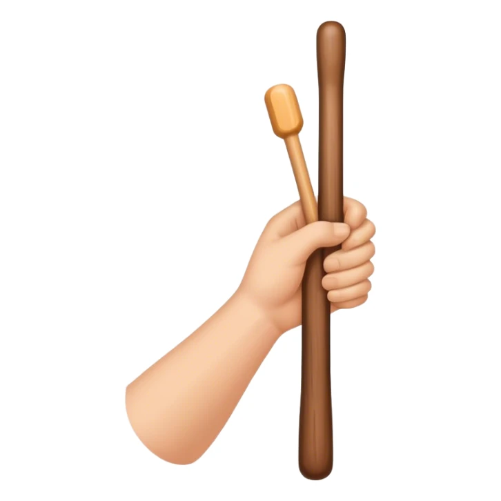 Hand holding Woodstick sticker