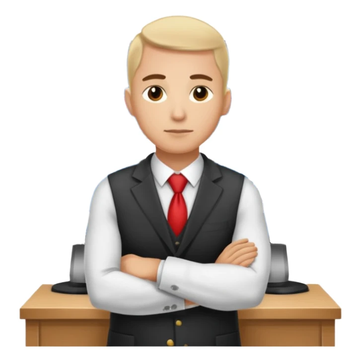 Mach mir einen Trader der an der börse arbeitet mit verschrenkten armen sticker