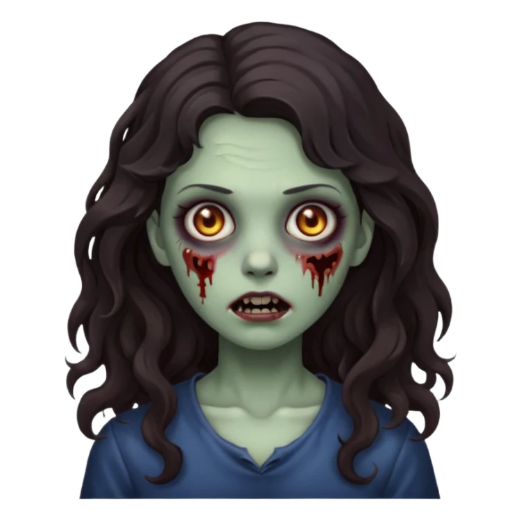 garota zumbi com cabelo escuro ondulado sticker