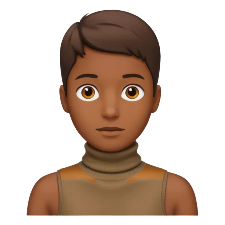 create an emoji, brown sleeveless turtleneck sticker