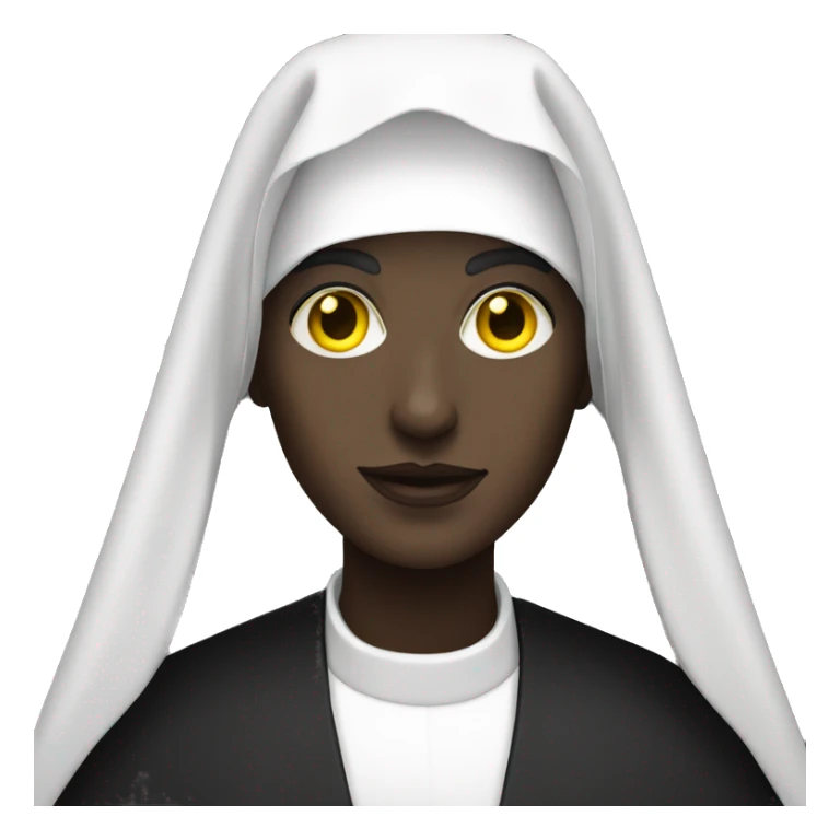 monochrome nun portrait with yellow eyes sticker