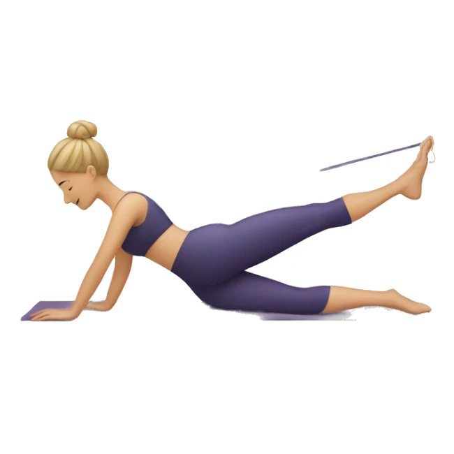 A woman doing Pilates with an elastic band on her foot sticker