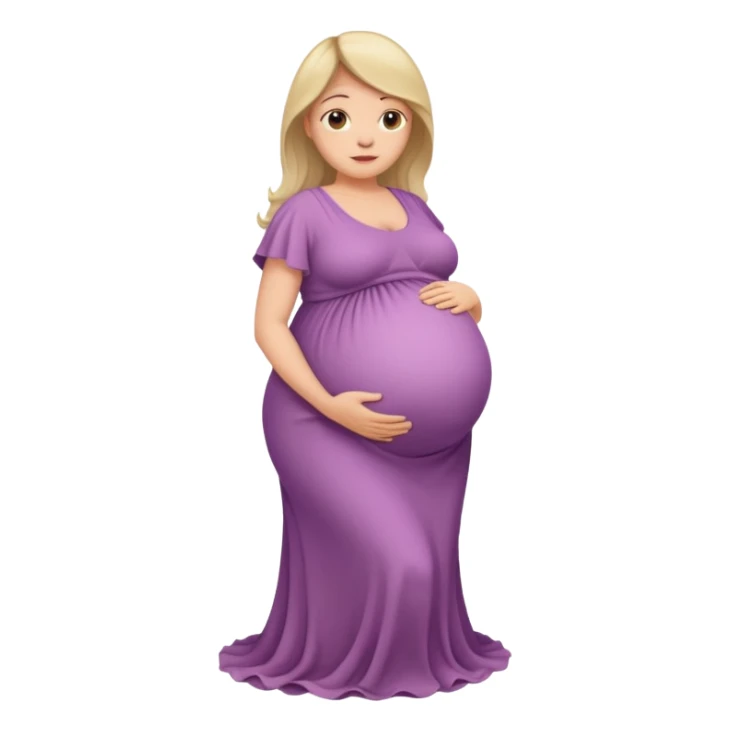 very heavily pregnant overdue woman with very large belly sticker