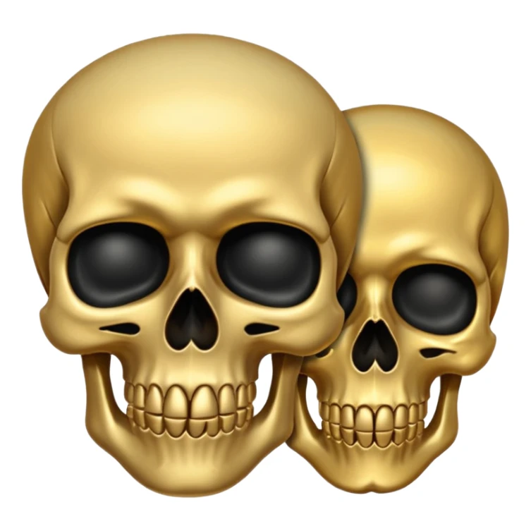 💀 top half black bottom half gold sticker