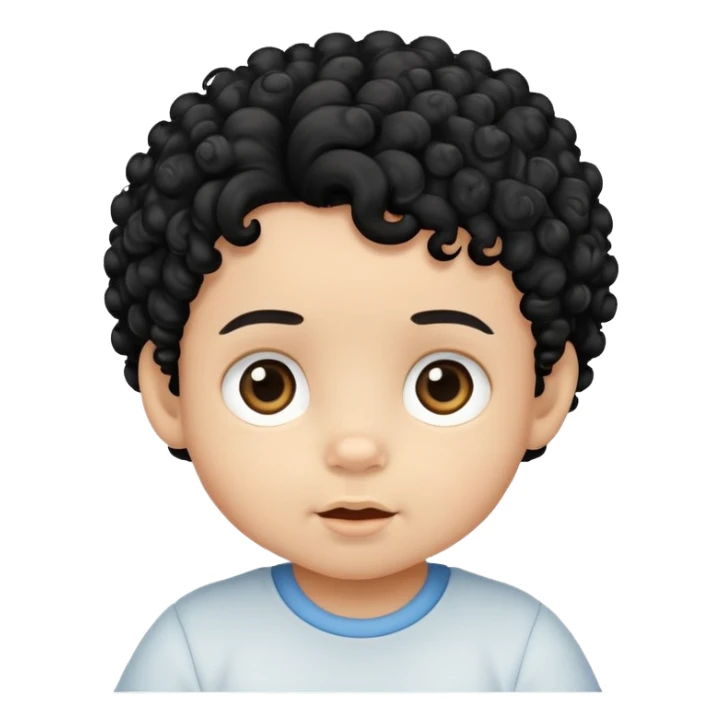 Baby boy with curly black hair sticker