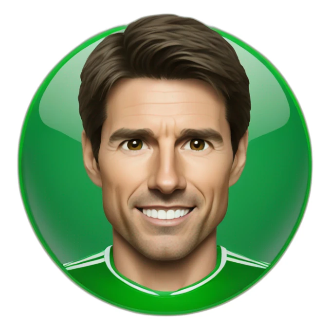 hyperrealistic tom cruise betis soccer player sticker