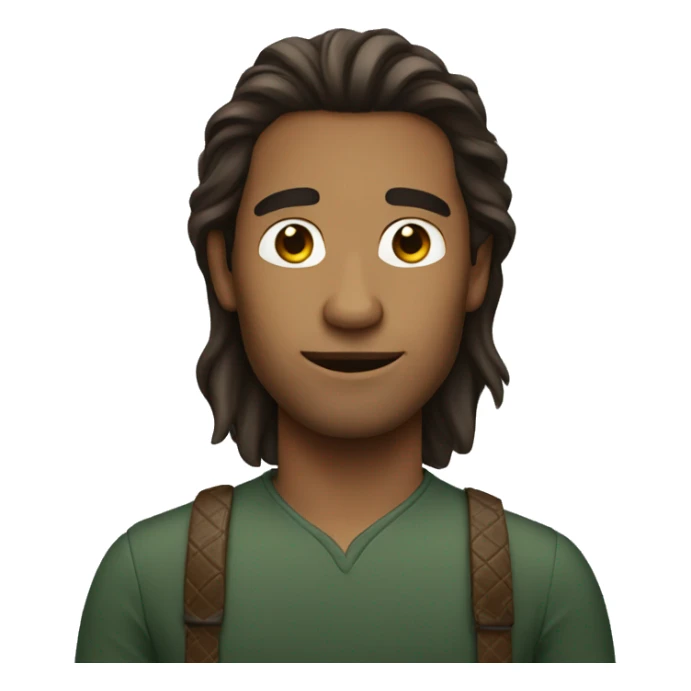 Long hair brown man with alligator  sticker