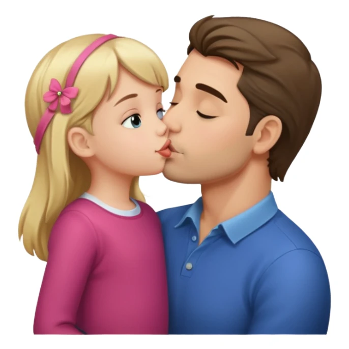Man kissing a little girl  sticker