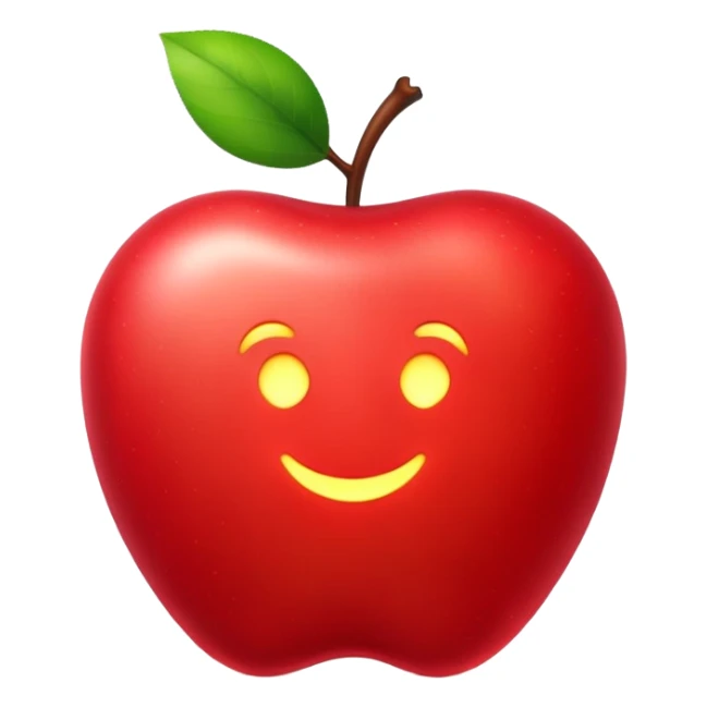 glowing object apple-shaped sticker