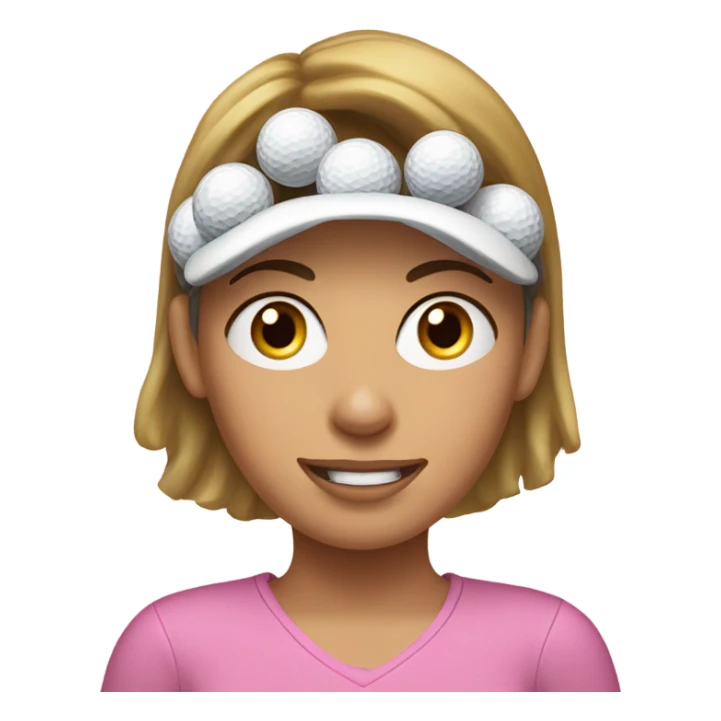 Jill from Jack and Jill with 4 golf balls around her head sticker