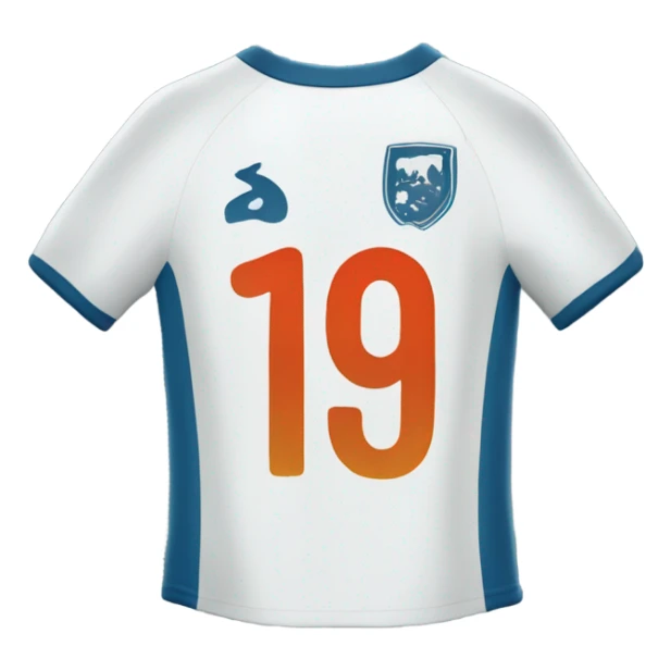 the back of a soccer jersey with the number 19 sticker
