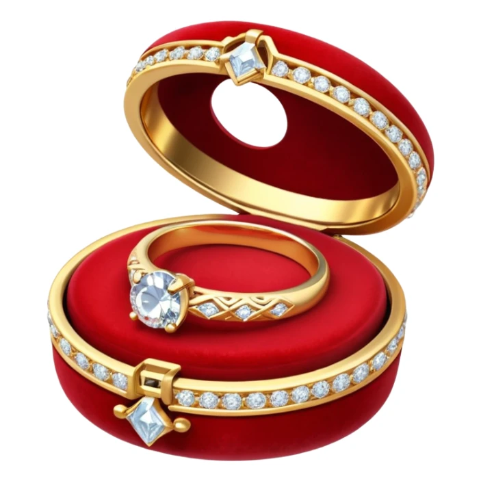 Diamond wedding ring with diamond in red box emoji sticker
