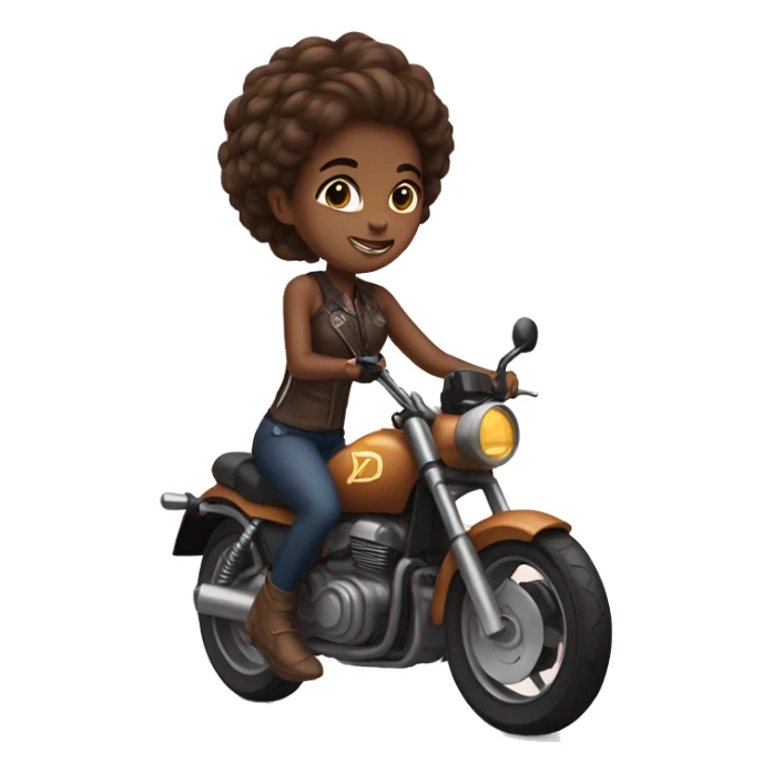 A brown skin girl on a motorcycle  sticker