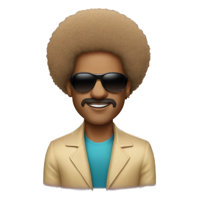 Stevie wonder with Afro and round sunglasses  sticker