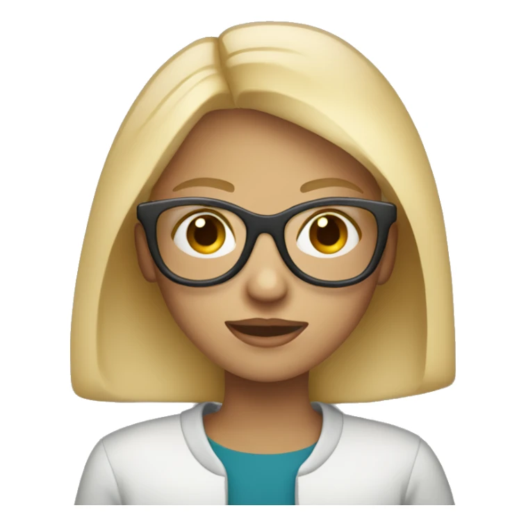 blonde girl with eyeglasses carrying direct message icon from Instagram sticker