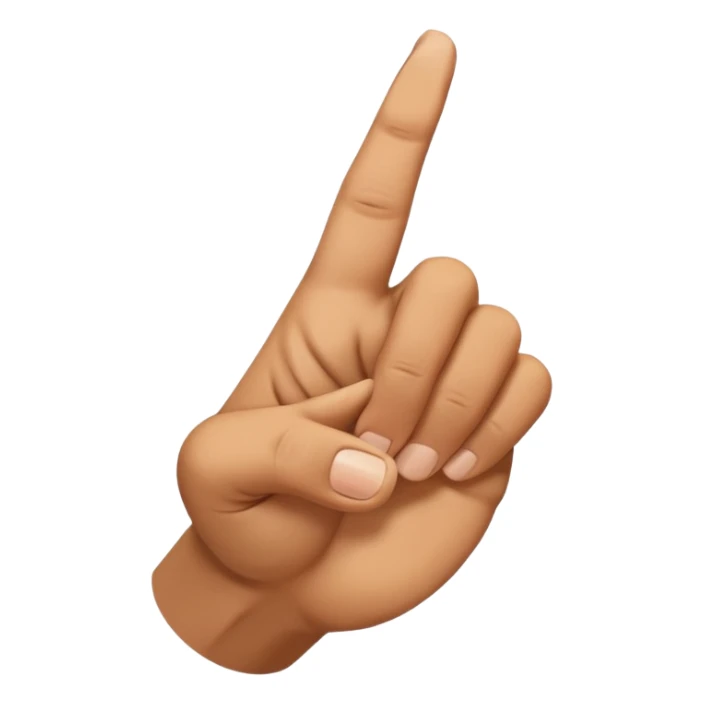 Twist to the side and bend the finger sticker