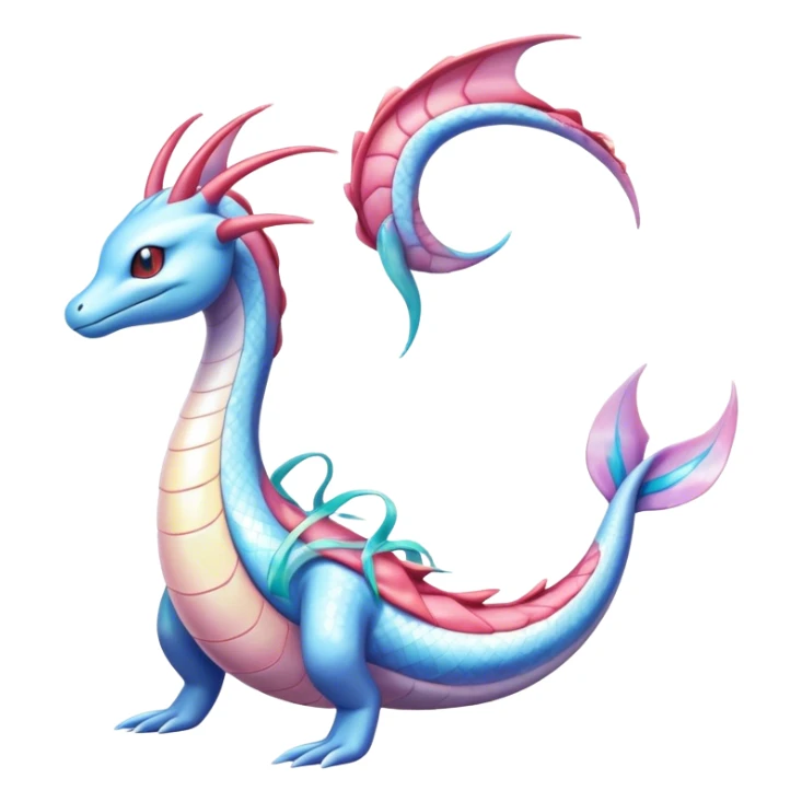 Milotic-Dragonair-Dratini-hybrid, full body, two legs, two hands sticker